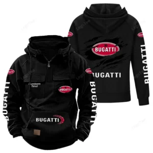Elite Sports Car Tactical Quarter Zip Hoodie, Exclusive Logo Hoodie For Car Enthusiasts CAR122 - Black