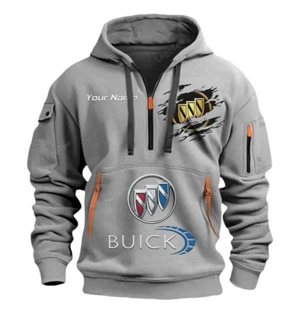 Hoodie Half Zipper Exclusive Logo Gift For Budget Vehicle Enthusiasts CAR113 - Gray
