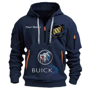Hoodie Half Zipper Exclusive Logo Gift For Auto Luxury Enthusiasts CAR113 - Navy