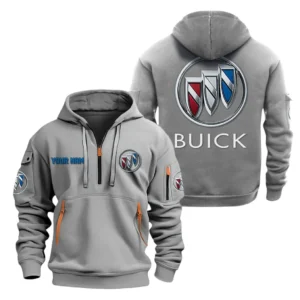 Hoodie Half Zipper Exclusive Logo Gift For Performance Sedan Car Enthusiasts CAR200 - Gray