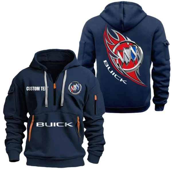 Auto High-End Coupe Hoodie Half Zipper, All Over Print Hoodie Gift For Auto High-End Coupe Enthusiasts CAR170 - Navy