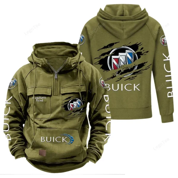 Prestige Auto Tactical Quarter Zip Hoodie, Exclusive Logo Hoodie For Car Enthusiasts CAR122 - Army Green