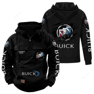 Luxury Sports Car Tactical Quarter Zip Hoodie, Exclusive Logo Hoodie For Car Enthusiasts CAR122 - Black