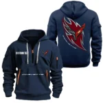 Modern Muscle Car Hoodie Half Zipper, All Over Print Hoodie Gift For Modern Muscle Car Enthusiasts CAR170 - Navy