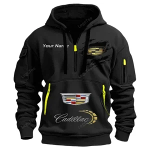 Hoodie Half Zipper Exclusive Logo Gift For Luxury SUV Auto Enthusiasts CAR113 - Black