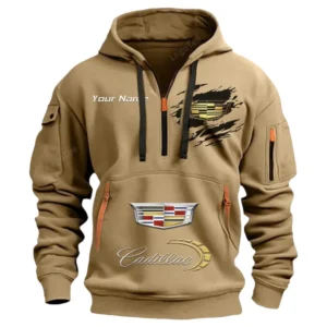 Hoodie Half Zipper Exclusive Logo Gift For Grand Touring Car Enthusiasts CAR113 - Khaki