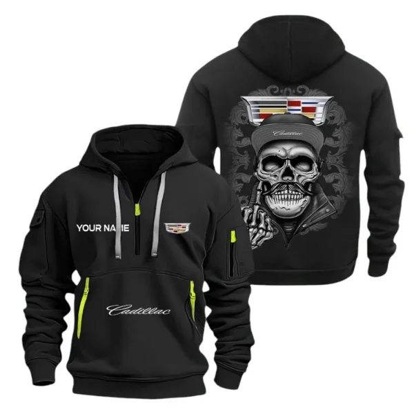Hoodie Half Zipper Exclusive Logo Gift For Everyday Auto Enthusiasts CAR166 - Black
