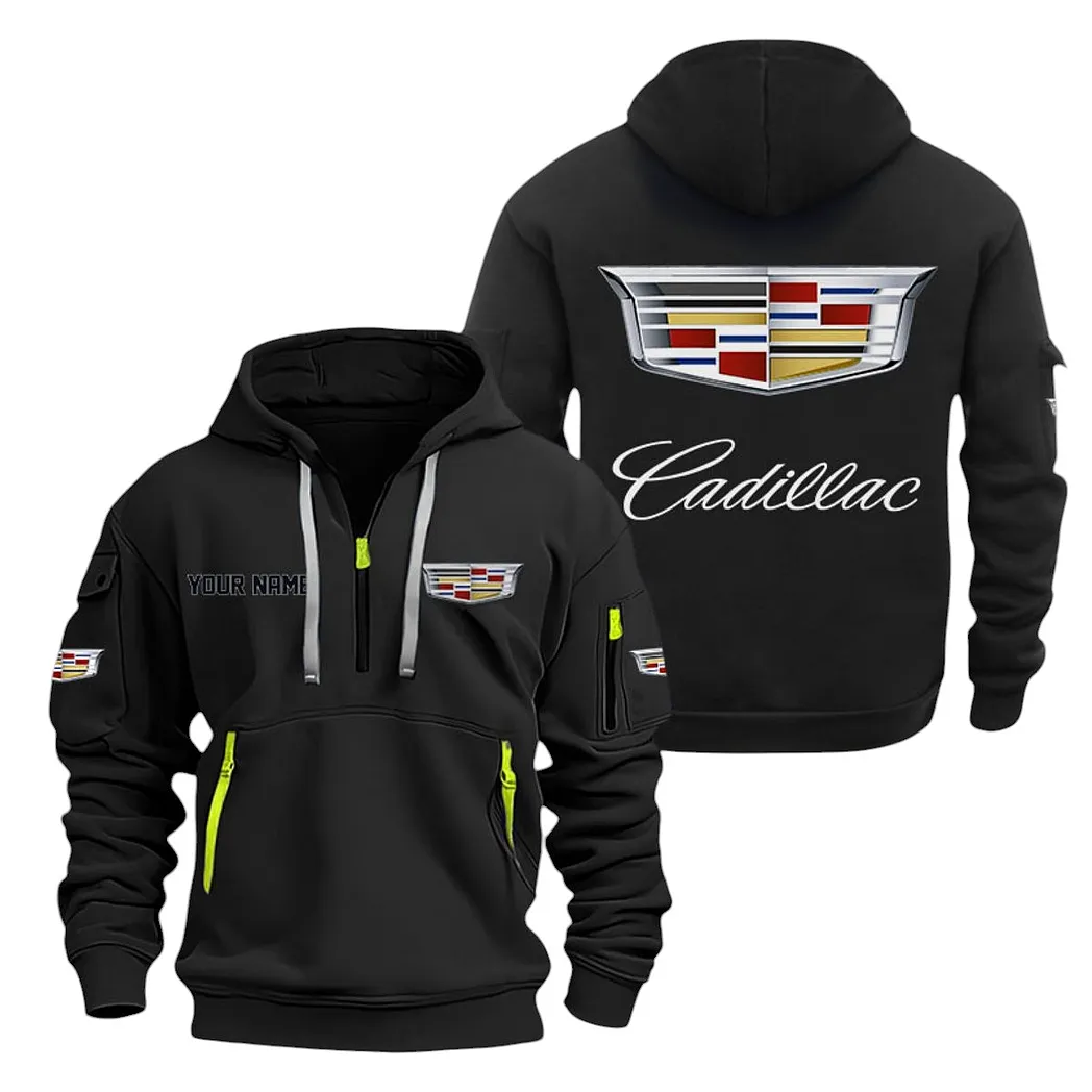 Hoodie Half Zipper Exclusive Logo Gift For Grand Touring Car Enthusiasts CAR200 - Black