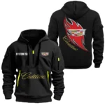 Performance Sedan Hoodie Half Zipper, All Over Print Hoodie Gift For Performance Sedan Enthusiasts CAR170 - Black