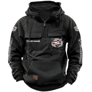 Stylish Luxury Wagon Tactical Quarter Zip Hoodie, Exclusive Logo Hoodie For Car Enthusiasts CAR164 - Black