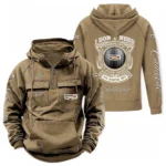 High-End Comfort Sedan Tactical Quarter Zip Hoodie, Exclusive Logo Hoodie For Car Enthusiasts CAR106 - Khaki
