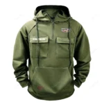 Performance Executive Car Tactical Quarter Zip Hoodie, Exclusive Logo Hoodie For Car Enthusiasts CAR109 - Army Green