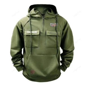 Performance Executive Car Tactical Quarter Zip Hoodie, Exclusive Logo Hoodie For Car Enthusiasts CAR109 - Army Green