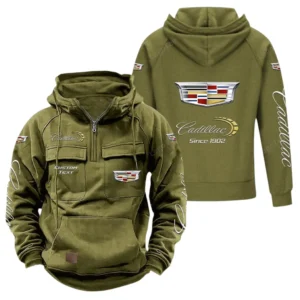 Refined Classic Ride Tactical Quarter Zip Hoodie, Exclusive Logo Hoodie For Car Enthusiasts CAR960 - Army Green