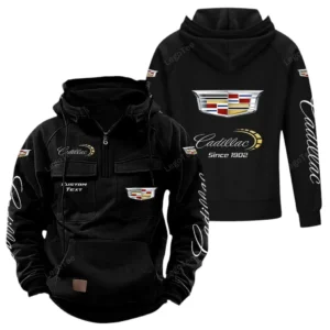 High-End Comfort Sedan Tactical Quarter Zip Hoodie, Exclusive Logo Hoodie For Car Enthusiasts CAR960 - Black