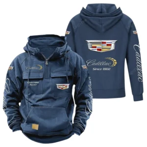 Sophisticated Urban Cruiser Tactical Quarter Zip Hoodie, Exclusive Logo Hoodie For Car Enthusiasts CAR960 - Dark Blue