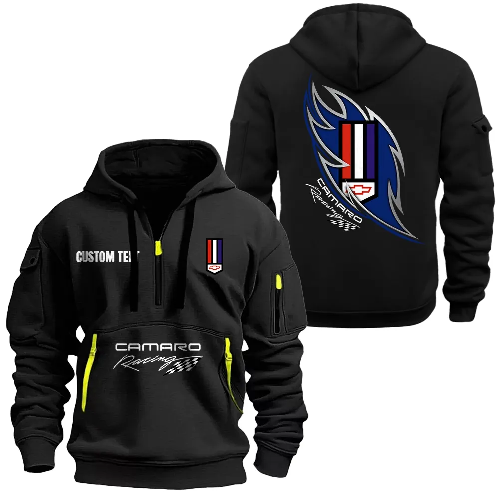 Hoodie Half Zipper Exclusive Logo Gift For Speed Machine Enthusiasts CAR170 - Black