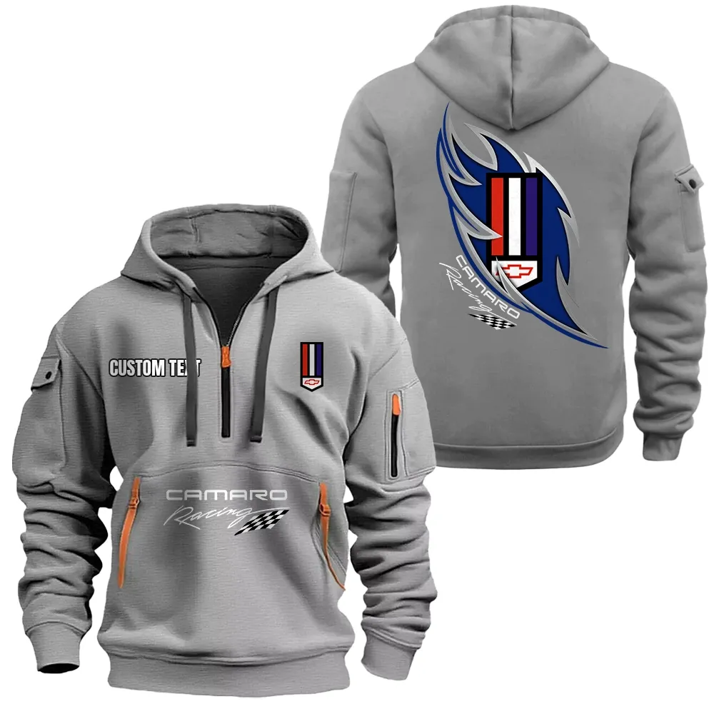 Hoodie Half Zipper Exclusive Logo Gift For Street Racer Enthusiasts CAR170 - Gray