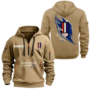 Hoodie Half Zipper Exclusive Logo Gift For Iconic Muscle Ride Enthusiasts CAR170 - Khaki