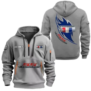 Hoodie Half Zipper Exclusive Logo Gift For Classic American Muscle Enthusiasts CAR170 - Gray