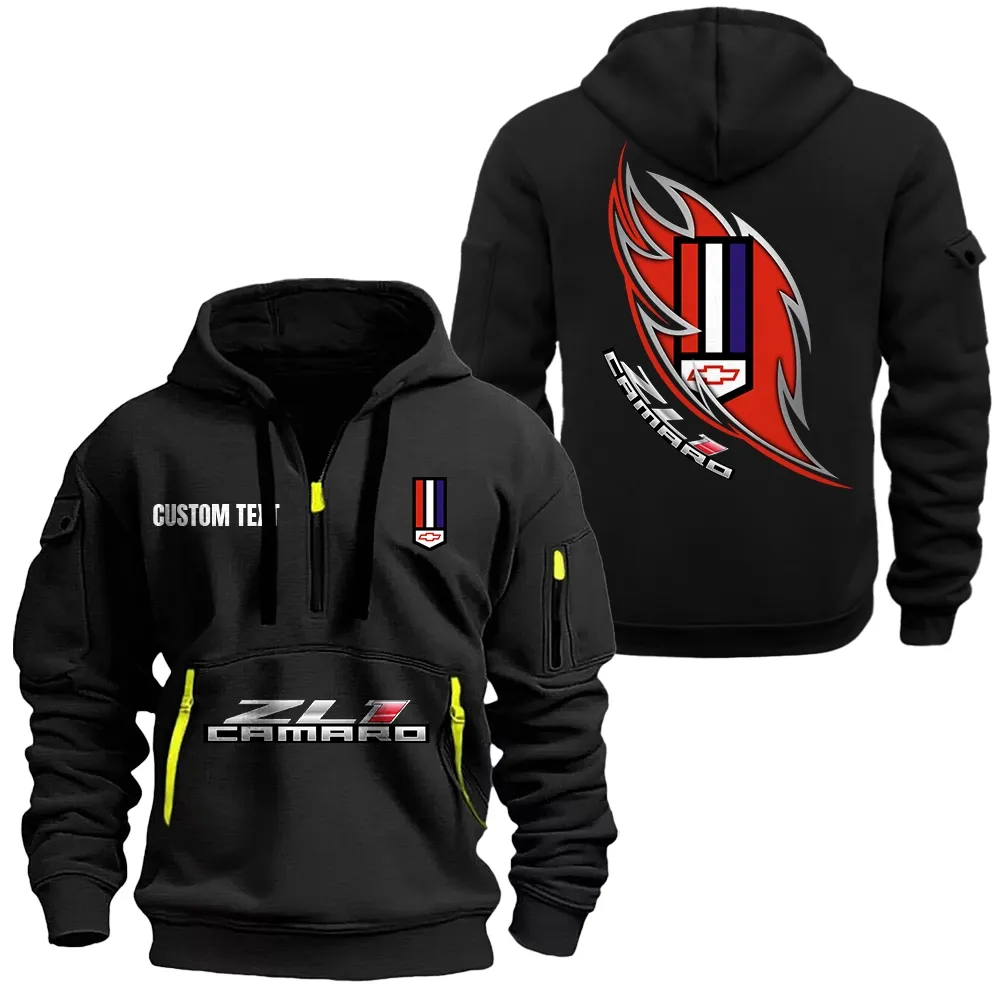 Hoodie Half Zipper Exclusive Logo Gift For Street Racer Enthusiasts CAR170 - Black