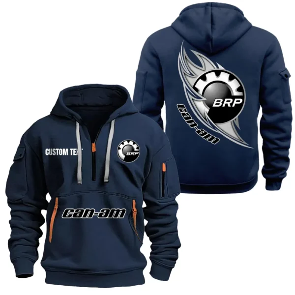 Off-Road Adventure Bike Hoodie Half Zipper, All Over Print Hoodie Gift For Off-Road Adventure Bike Enthusiasts CAR170 - Navy