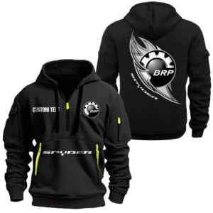All-Terrain Rider Hoodie Half Zipper, All Over Print Hoodie Gift For All-Terrain Rider Enthusiasts CAR170 - Black