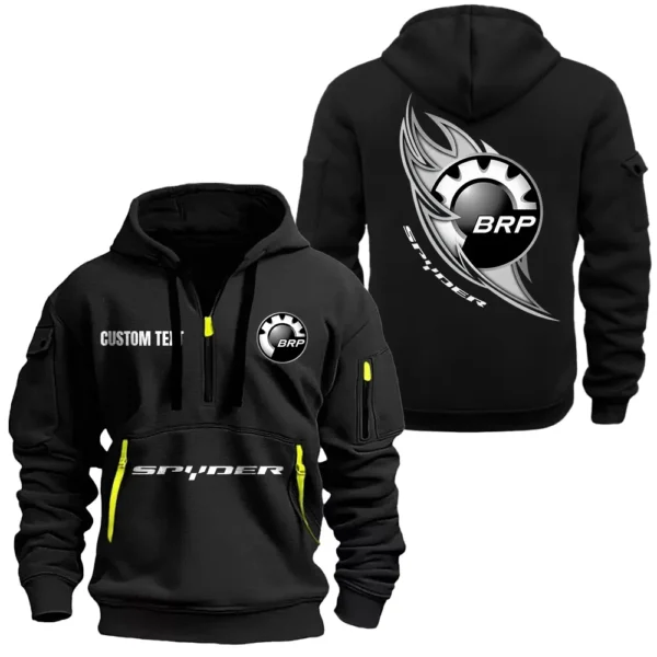All-Terrain Rider Hoodie Half Zipper, All Over Print Hoodie Gift For All-Terrain Rider Enthusiasts CAR170 - Black