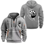 Sport ATV Hoodie Half Zipper, All Over Print Hoodie Gift For Sport ATV Enthusiasts CAR170 - Gray
