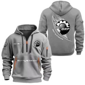 Sport ATV Hoodie Half Zipper, All Over Print Hoodie Gift For Sport ATV Enthusiasts CAR170 - Gray