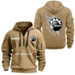 Recreational Quad Hoodie Half Zipper, All Over Print Hoodie Gift For Recreational Quad Enthusiasts CAR170 - Khaki