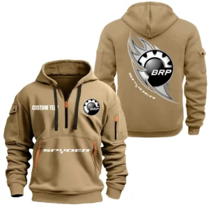 Recreational Quad Hoodie Half Zipper, All Over Print Hoodie Gift For Recreational Quad Enthusiasts CAR170 - Khaki
