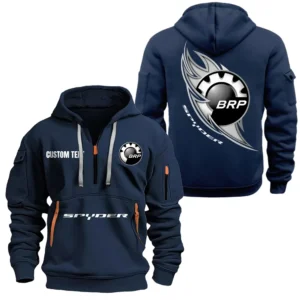 Rugged Trail Bike Hoodie Half Zipper, All Over Print Hoodie Gift For Rugged Trail Bike Enthusiasts CAR170 - Navy