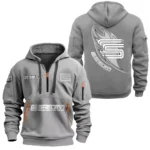 Muscle Legend Hoodie Half Zipper, All Over Print Hoodie Gift For Muscle Legend Enthusiasts CAR170 - Gray