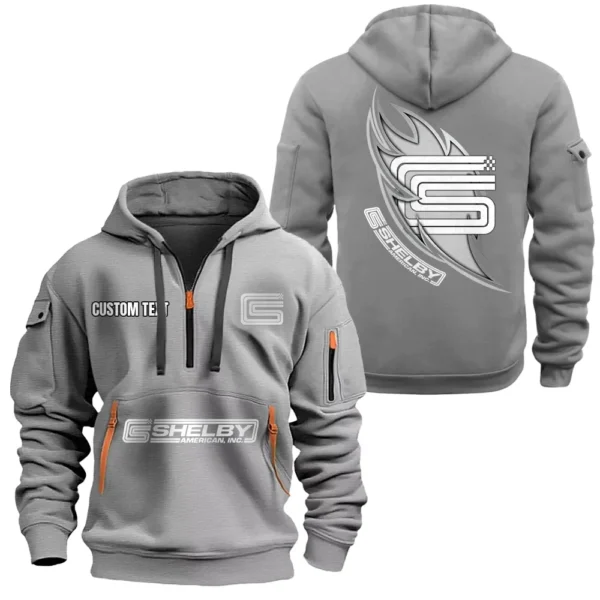 Muscle Legend Hoodie Half Zipper, All Over Print Hoodie Gift For Muscle Legend Enthusiasts CAR170 - Gray