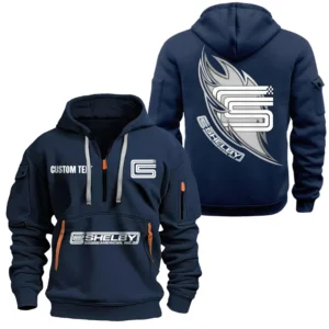 Hoodie Half Zipper Exclusive Logo Gift For Auto Racing Enthusiasts CAR170 - Navy