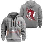 Hoodie Half Zipper Exclusive Logo Gift For Cultivation Machine Enthusiasts CAR170 - Gray