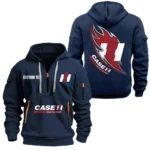 Hoodie Half Zipper Exclusive Logo Gift For Heavy Farm Vehicle Enthusiasts CAR170 - Navy