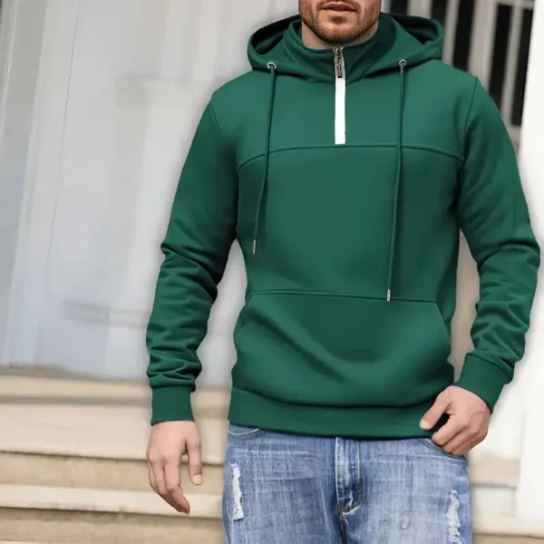 Adventure ATV Casual Stand Up Collar Hoodie CAR481 - Dark Green - Image 3