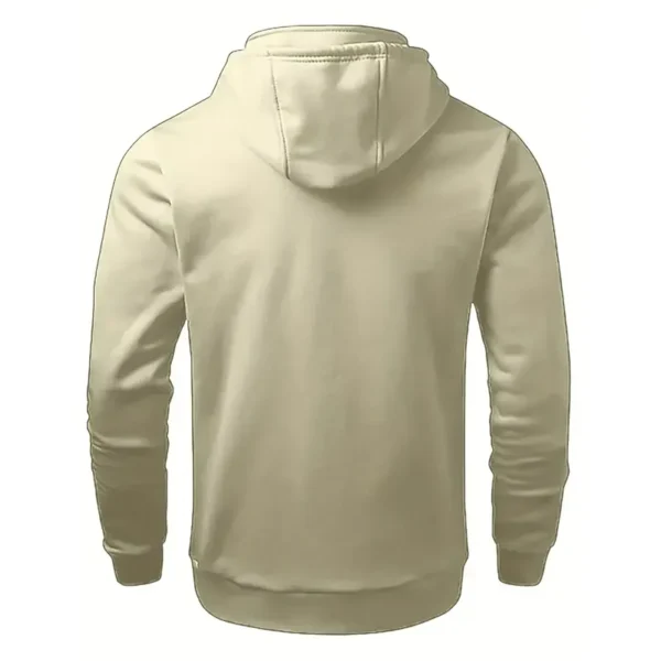 Old-School Cruiser Casual Stand Up Collar Hoodie CAR481 - Off White - Image 2
