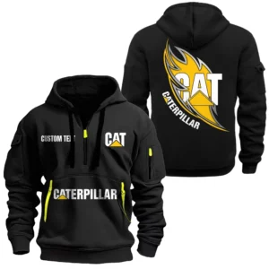 Hoodie Half Zipper Exclusive Logo Gift For Bulldozer Enthusiasts CAR170 - Black