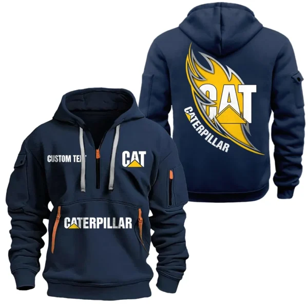Hoodie Half Zipper Exclusive Logo Gift For Site Work Machine Enthusiasts CAR170 - Navy