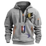 Hoodie Half Zipper Exclusive Logo Gift For Roadster Enthusiasts CAR113 - Gray