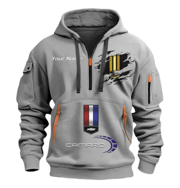 Hoodie Half Zipper Exclusive Logo Gift For Roadster Enthusiasts CAR113 - Gray