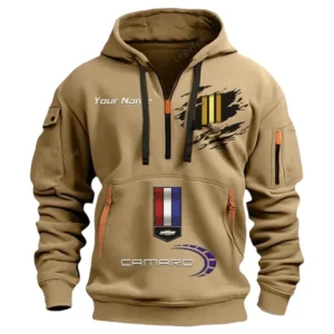 Hoodie Half Zipper Exclusive Logo Gift For Roadster Enthusiasts CAR113 - Khaki