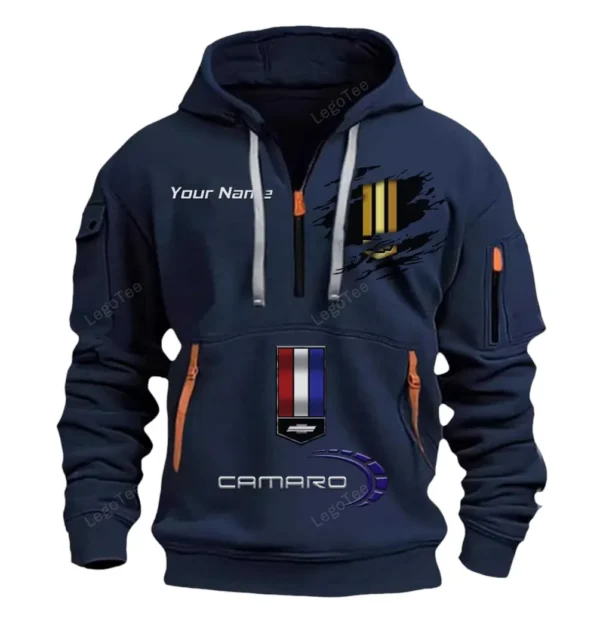 Hoodie Half Zipper Exclusive Logo Gift For Heavy-Duty Truck Enthusiasts CAR113 - Navy