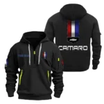 American Pony Car Hoodie Half Zipper, All Over Print Hoodie Gift For American Pony Car Enthusiasts CAR200 - Black