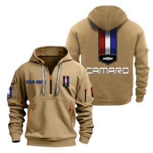 Speed Coupe Auto Hoodie Half Zipper, All Over Print Hoodie Gift For Speed Coupe Auto Enthusiasts CAR200 - Khaki