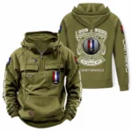 Classic Sports Coupe Tactical Quarter Zip Hoodie, Exclusive Logo Hoodie For Car Enthusiasts CAR106 - Army Green