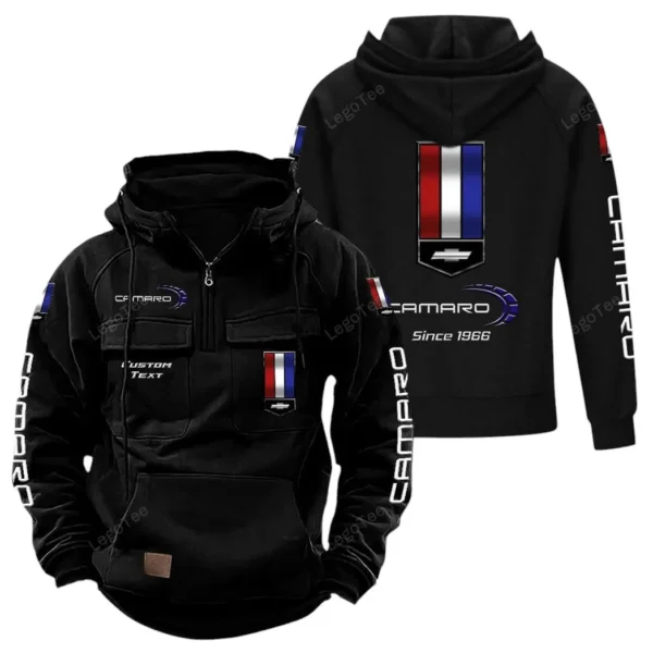 Classic Road Car Tactical Quarter Zip Hoodie, Exclusive Logo Hoodie For Car Enthusiasts CAR960 - Black